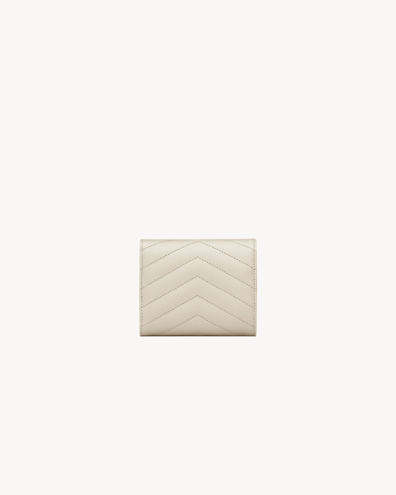 SAINT LAURENT CASSANDRE MATELASSÉ MULTI-FOLDED WALLET IN GRAIN DE POUDRE LEATHER outlook