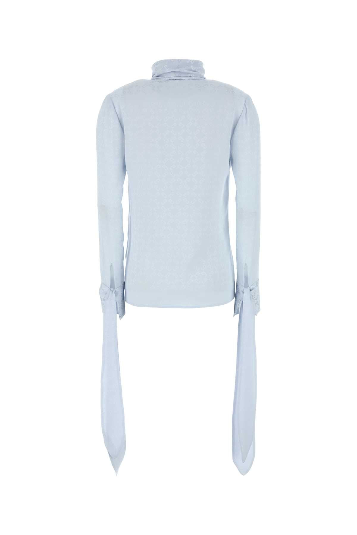 Givenchy Women Pastel Light Blue Silk Blouse - 2