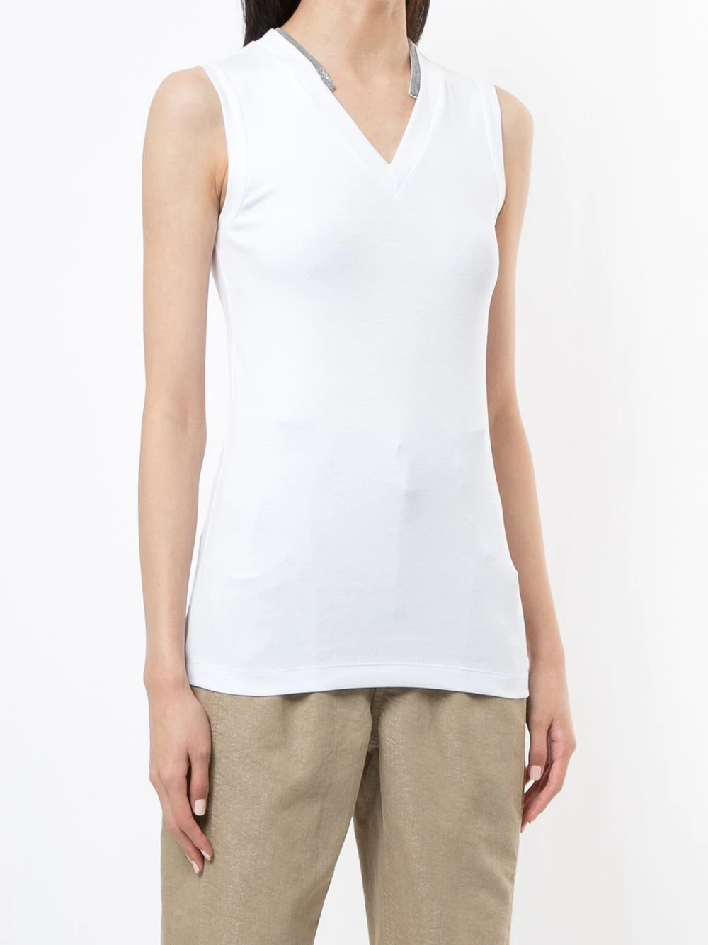 sleeveless V-neck tank top - 3