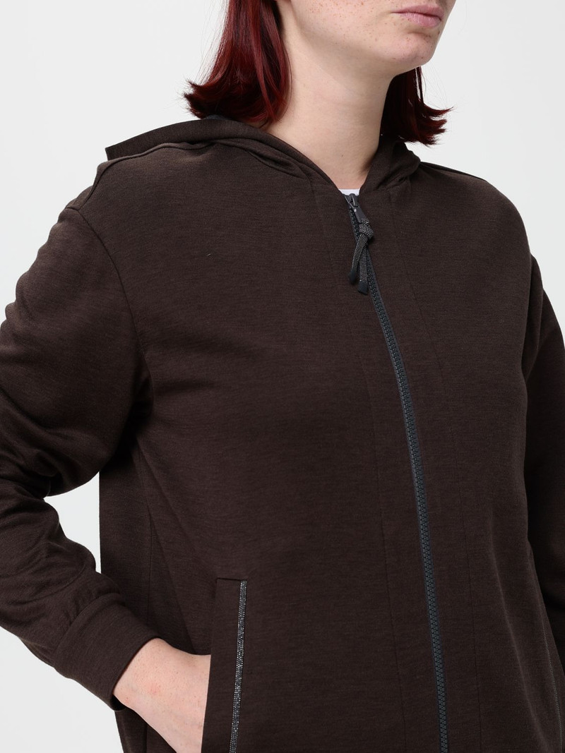 BRUNELLO CUCINELLI Cotton Zip-Up Hoodie with Monili Embellishment 5