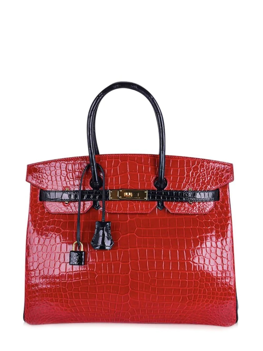 Hermes Birkin 35 HSS Porosus Crocodile Braise w/ Black Gold Hardware - 1