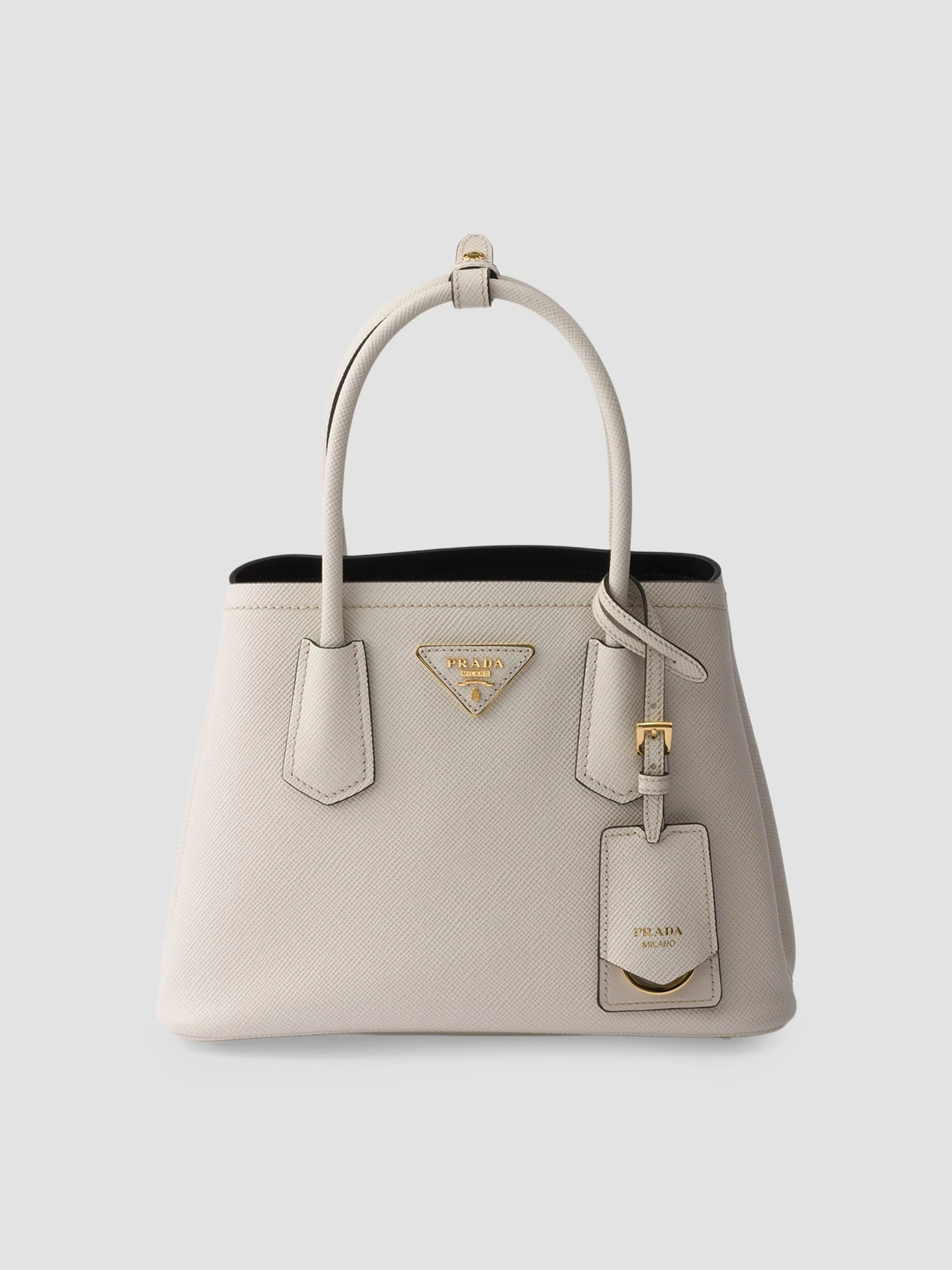 Women's Small Double Saffiano Leather Bag - White - 1