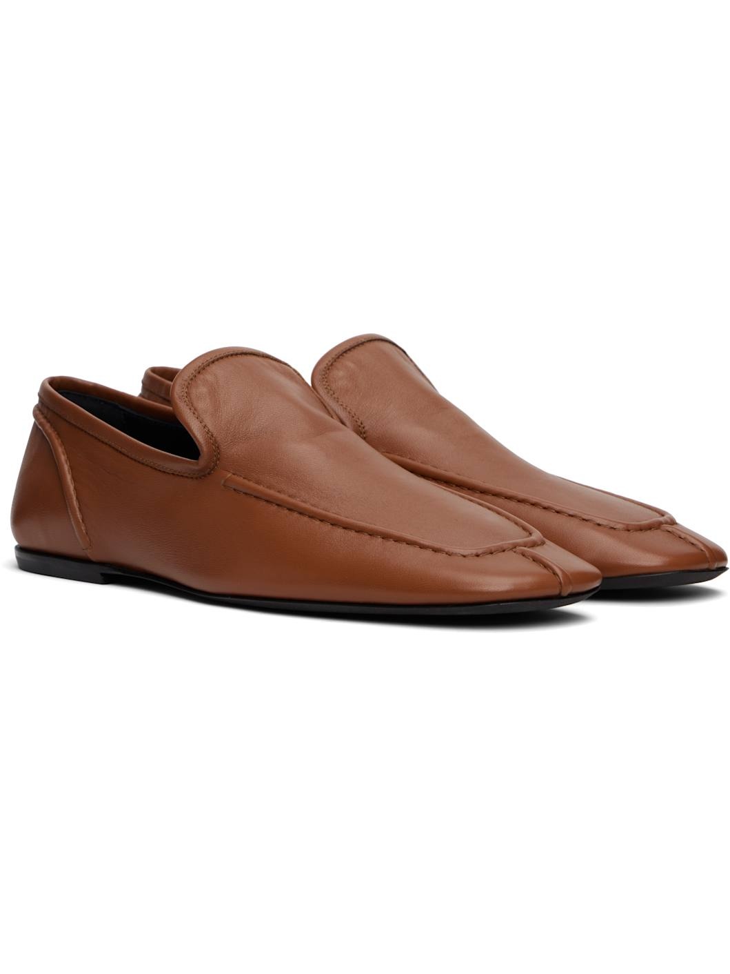 Tan Leather Loafers - 4