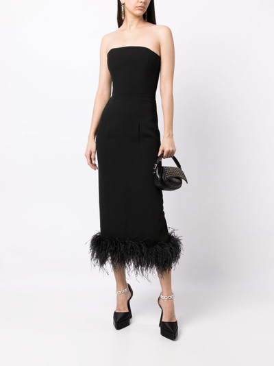 16ARLINGTON strapless feather-trim dress outlook