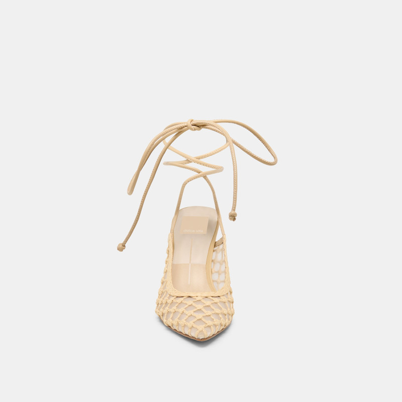 YAEL HEELS LT NATURAL WOVEN RAFFIA 6