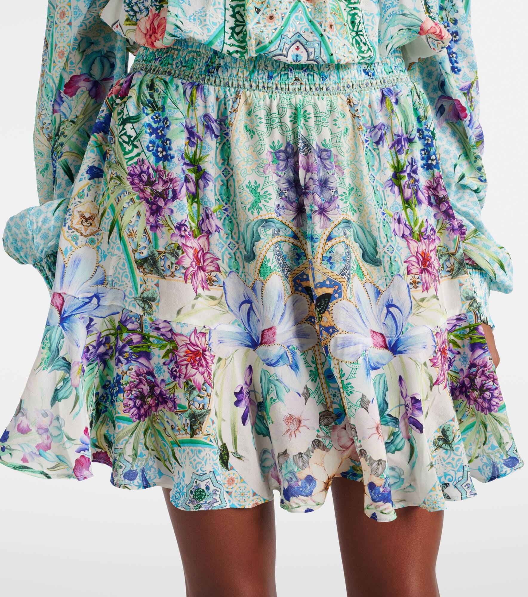 Off-shoulder silk minidress - 5