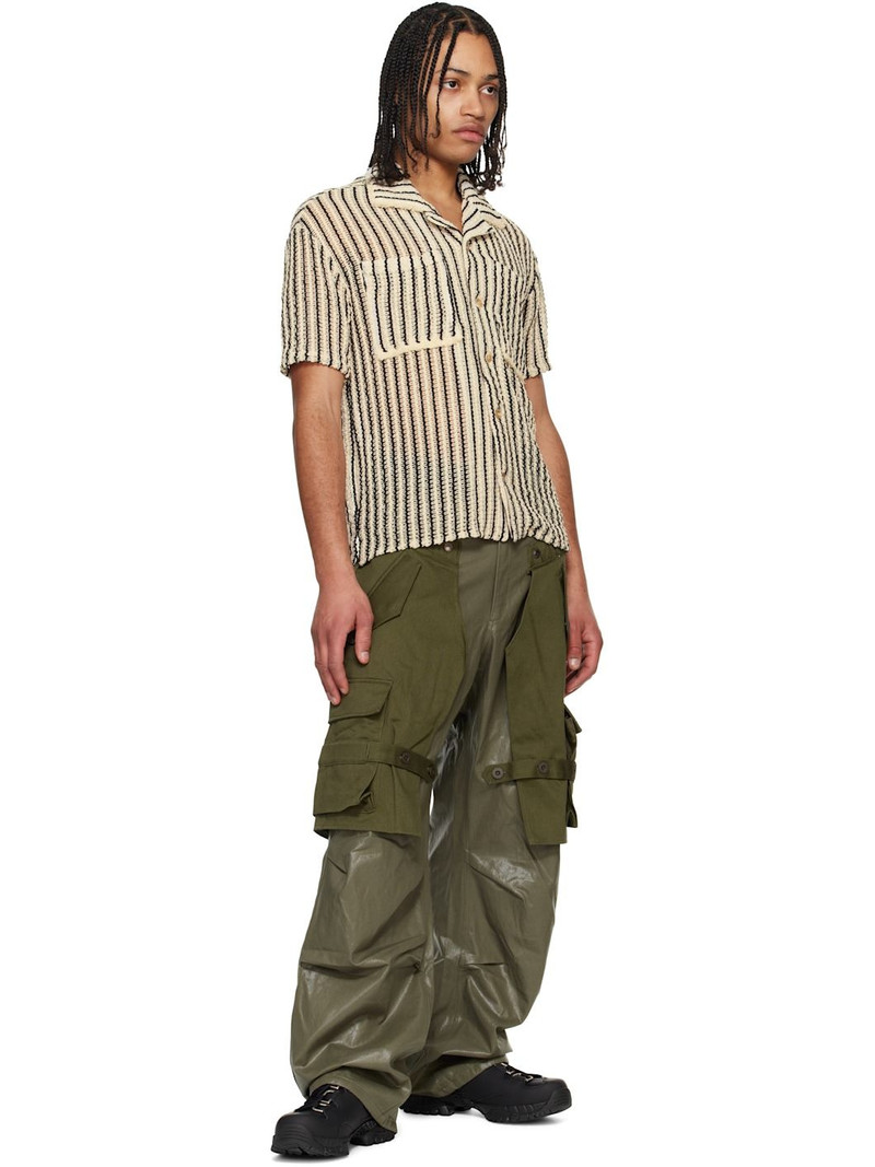 Andersson Bell Off-White & Black Sheer Stripe Knit Shirt outlook