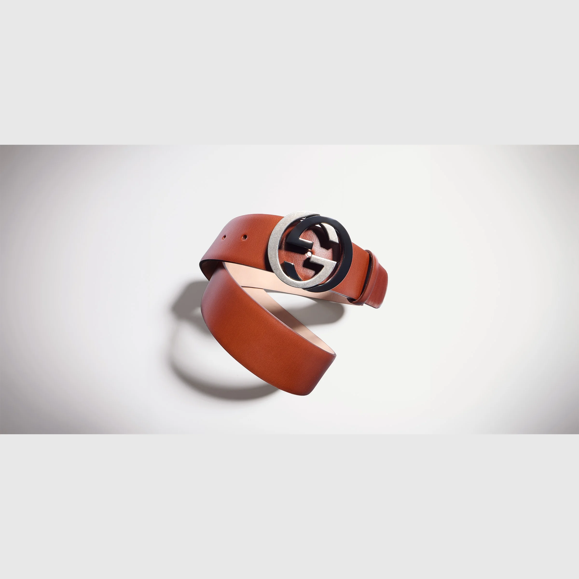 Wide belt with Interlocking G buckle - 1