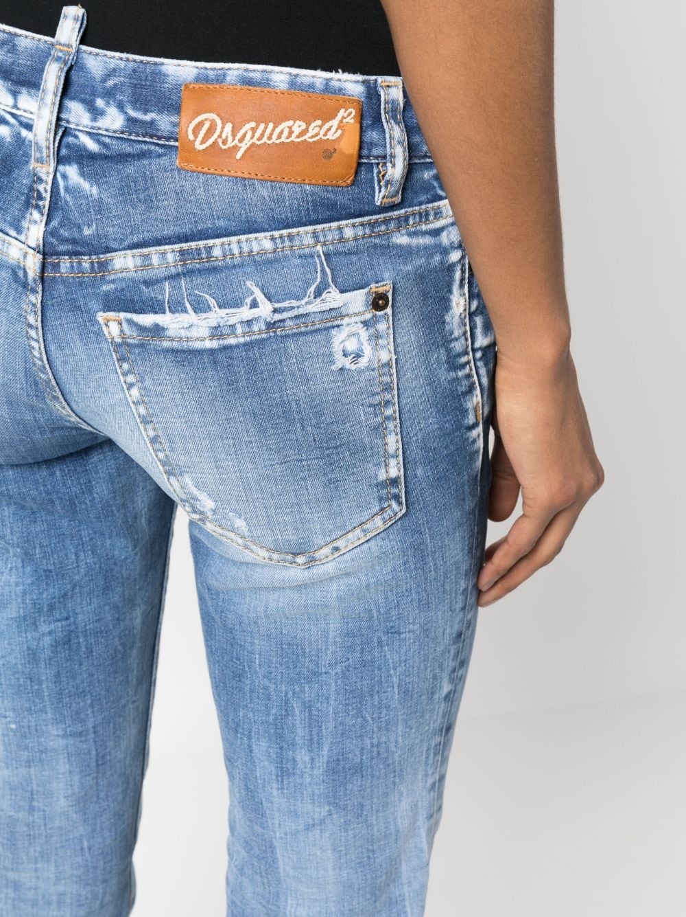 distressed-effect cropped jeans - 5