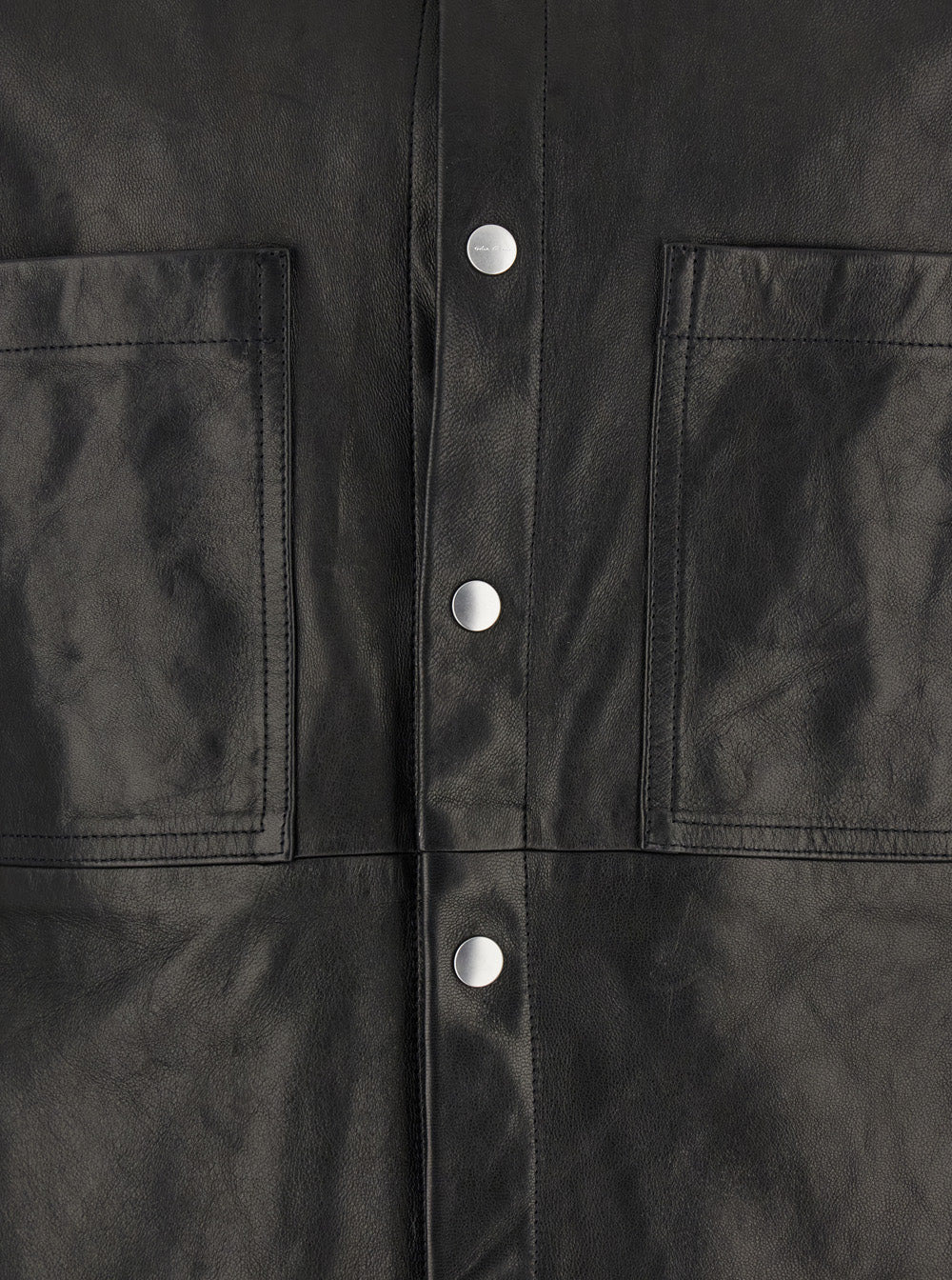 Rick Owens Men Black Jacket With Classic Collar In Leather Man - 3