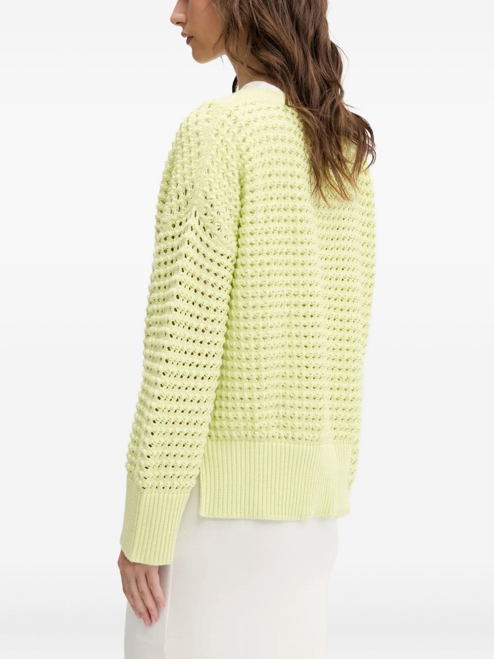 textured open-knit sweater - 3