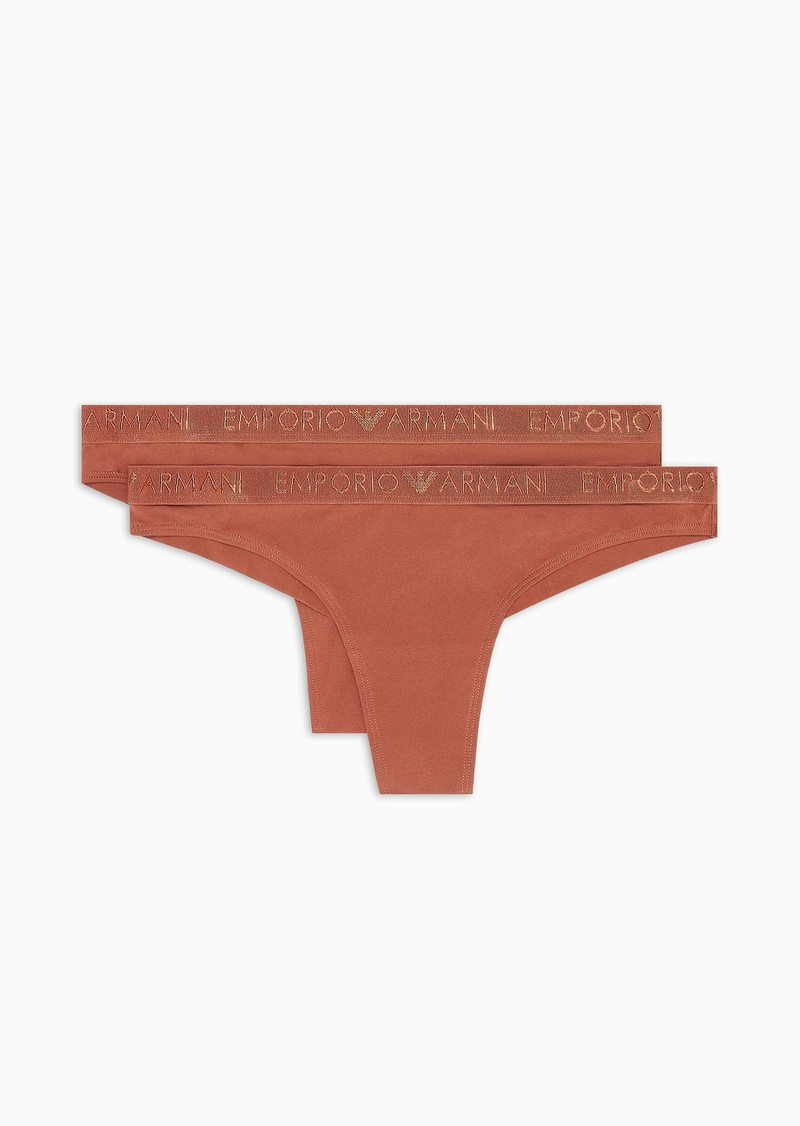 ASV two-pack of iconic logo band recycled microfibre Brazilian briefs 1