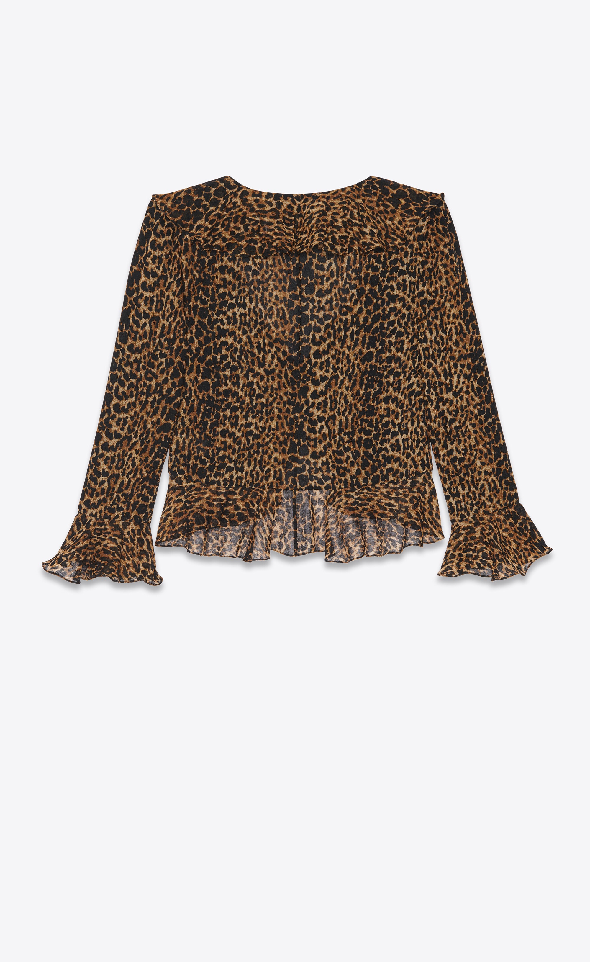 ruffled blouse in leopard-print wool - 2