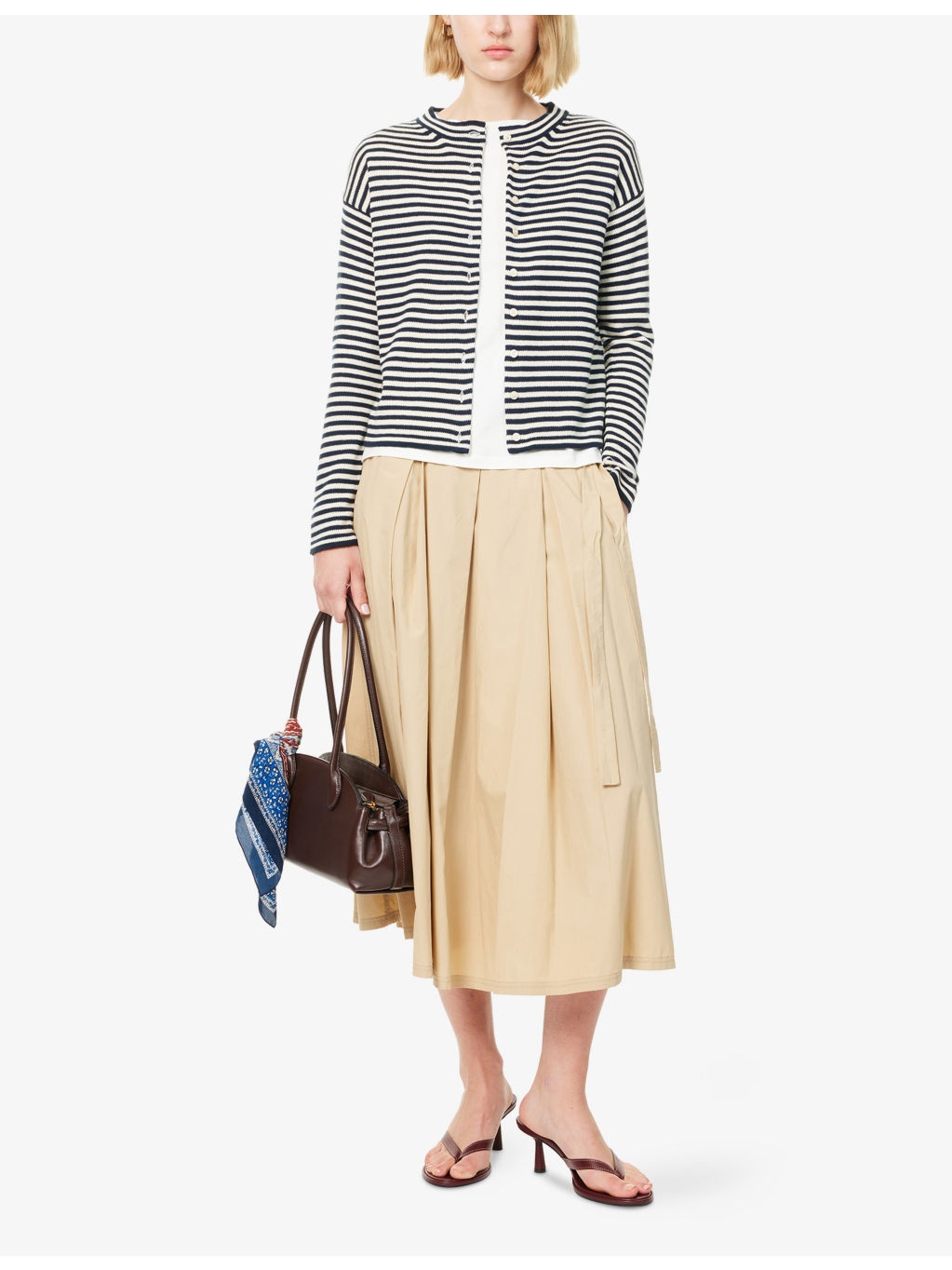 Eritea Stripe-Print Cotton Cardigan - 2