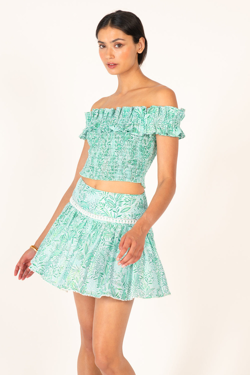 Mini Skirt Angele - Green Palmarosa 1