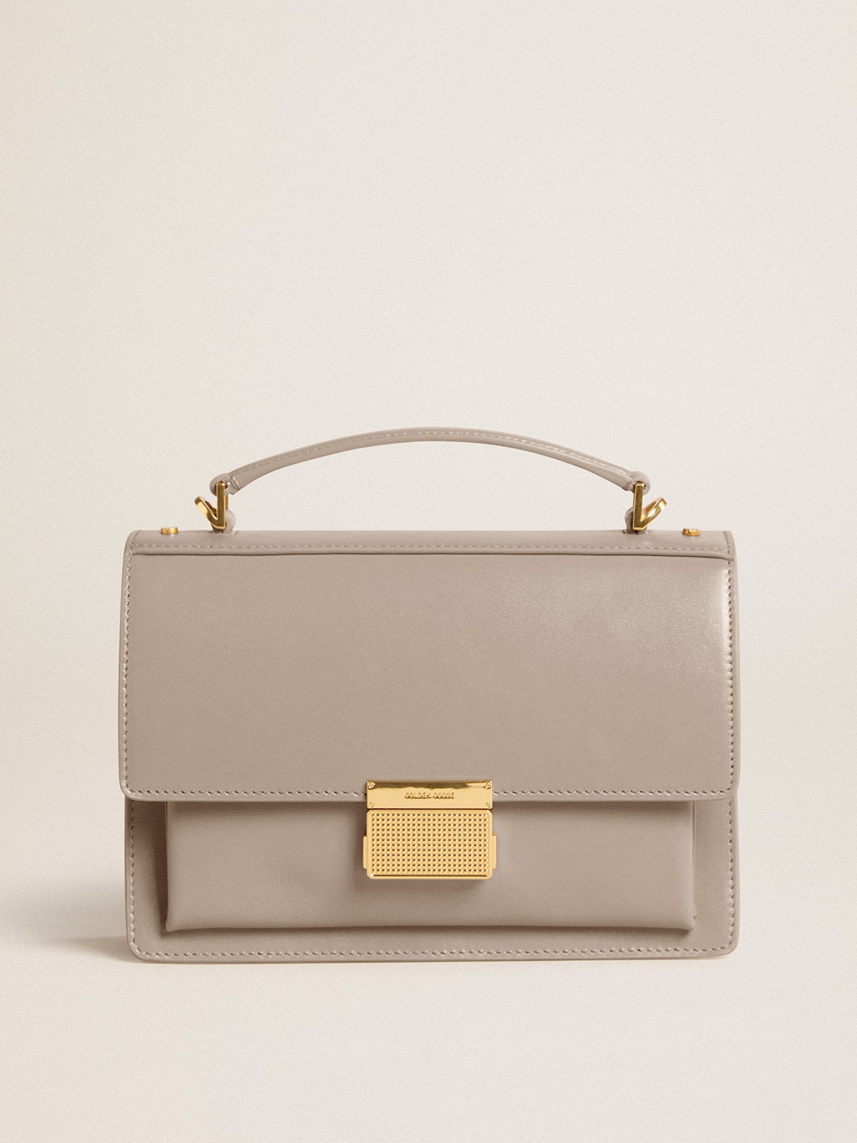 Venezia Bag in beige boarded leather with gold details - 1