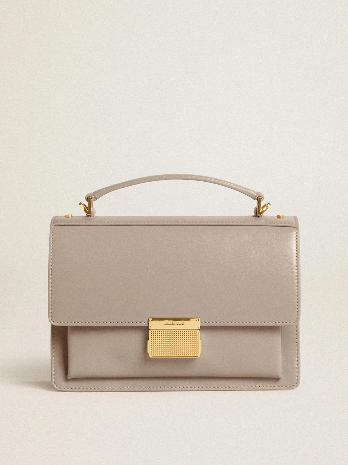 Venezia Bag in beige boarded leather with gold details - 1