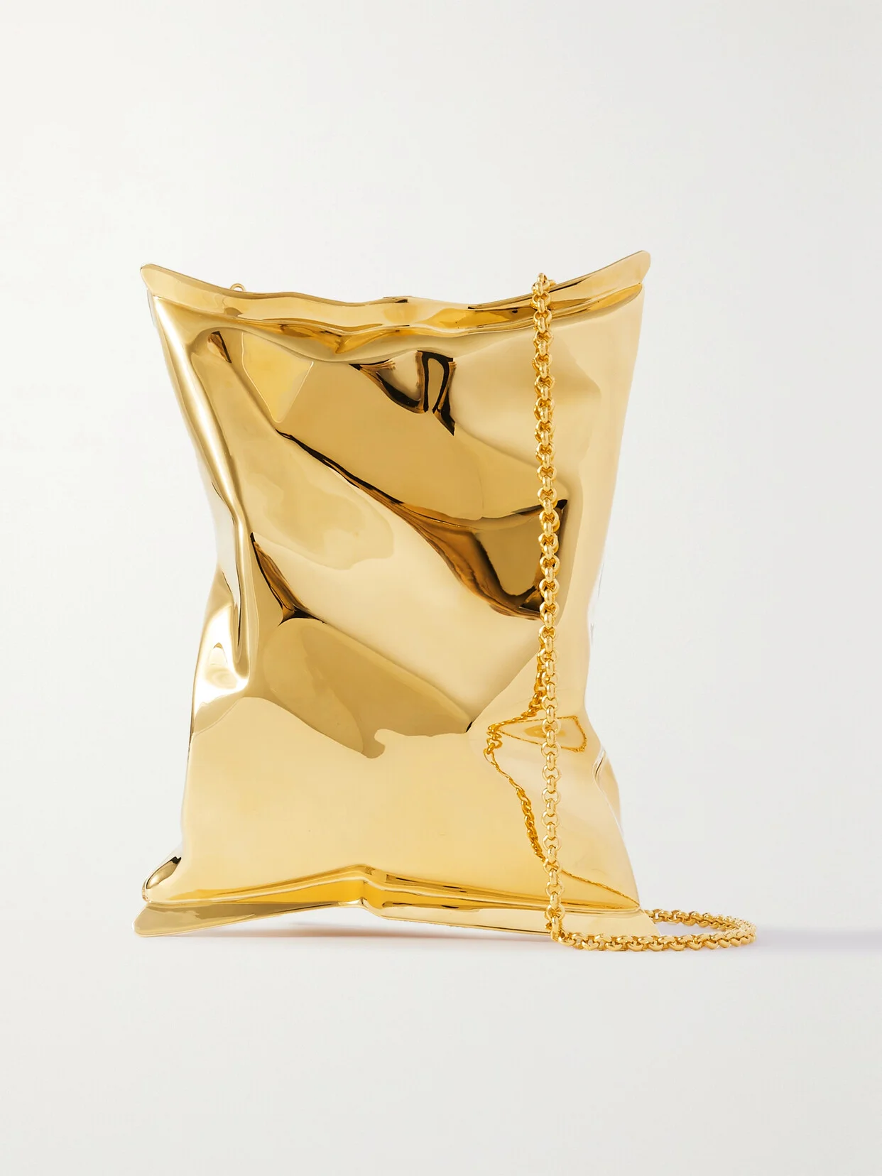Crisp Packet Gold-tone Clutch - 1