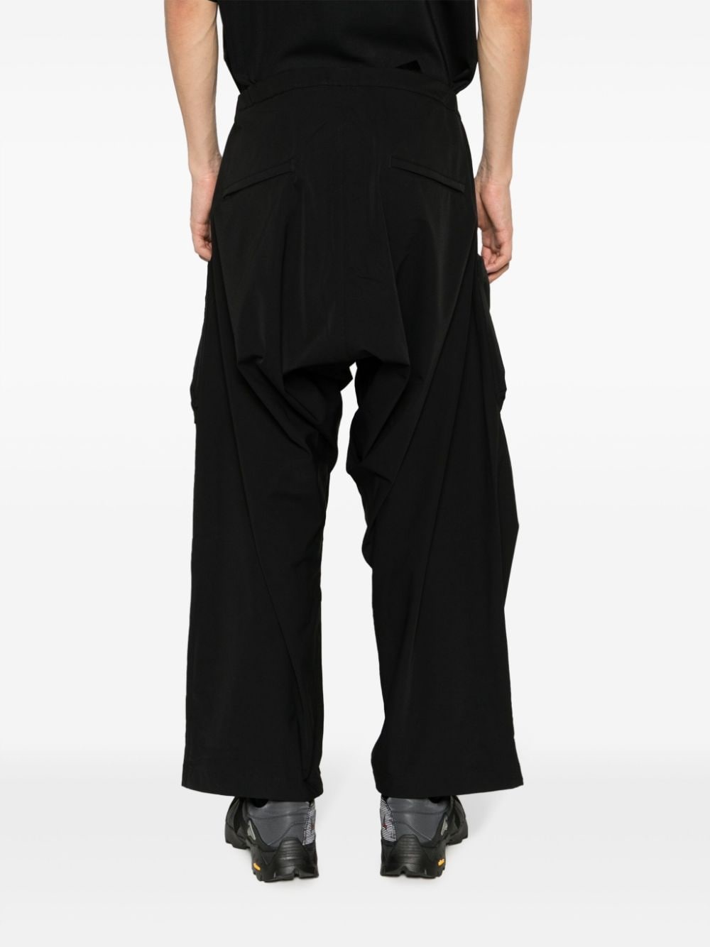 belted ruched drop-crotch trousers - 4