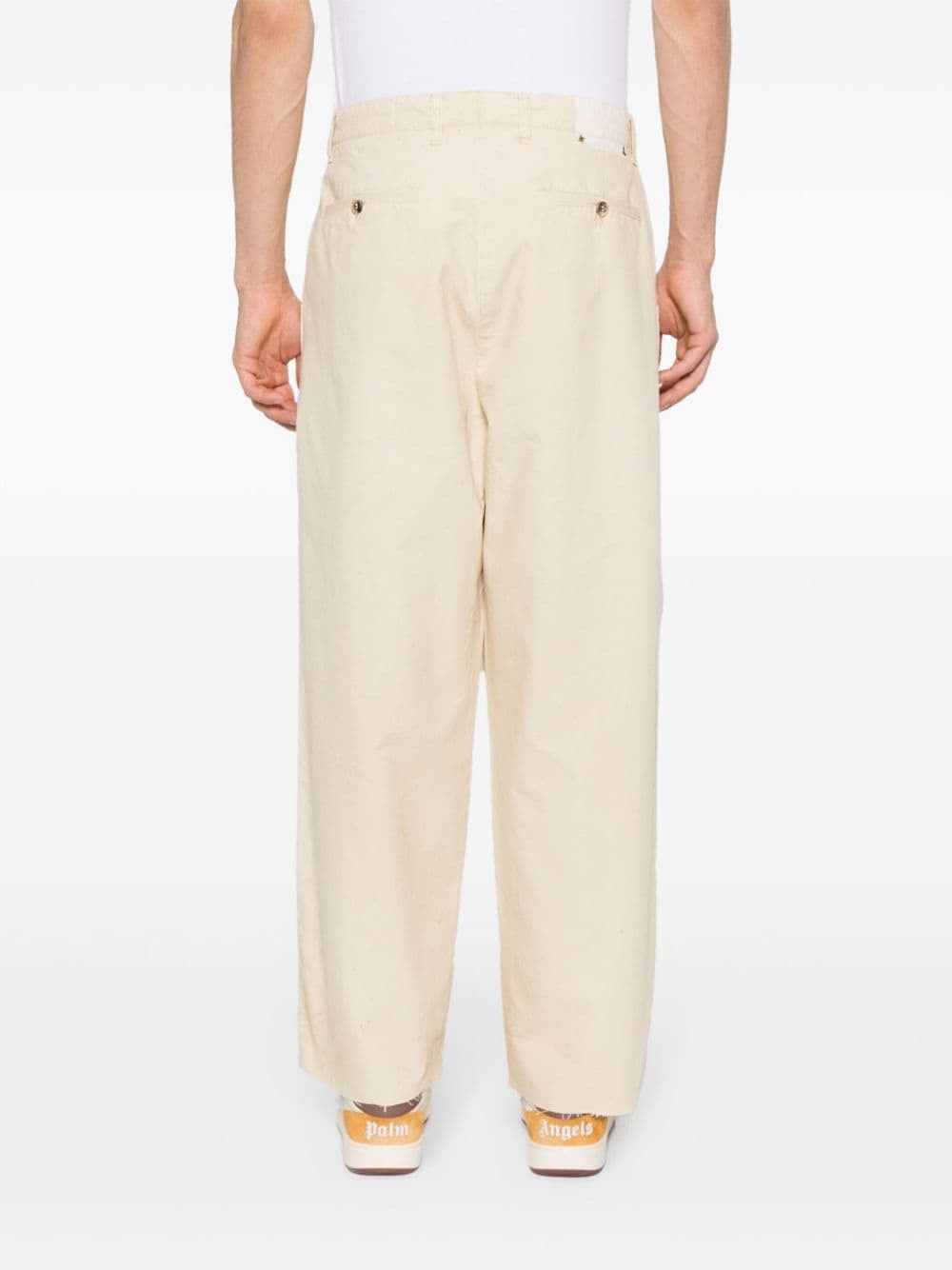 tapered-leg cotton trousers - 4