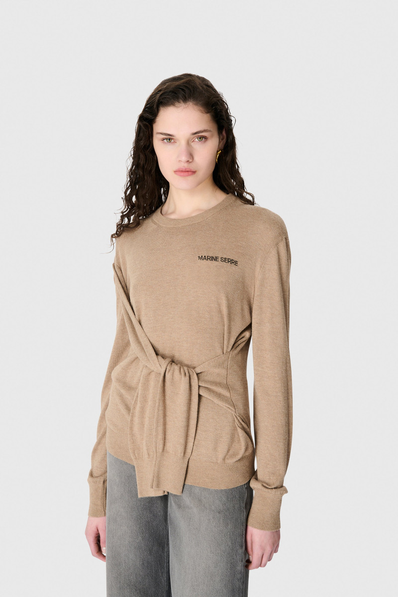 Hybrid Knit Wrapped Crewneck Sweater 4