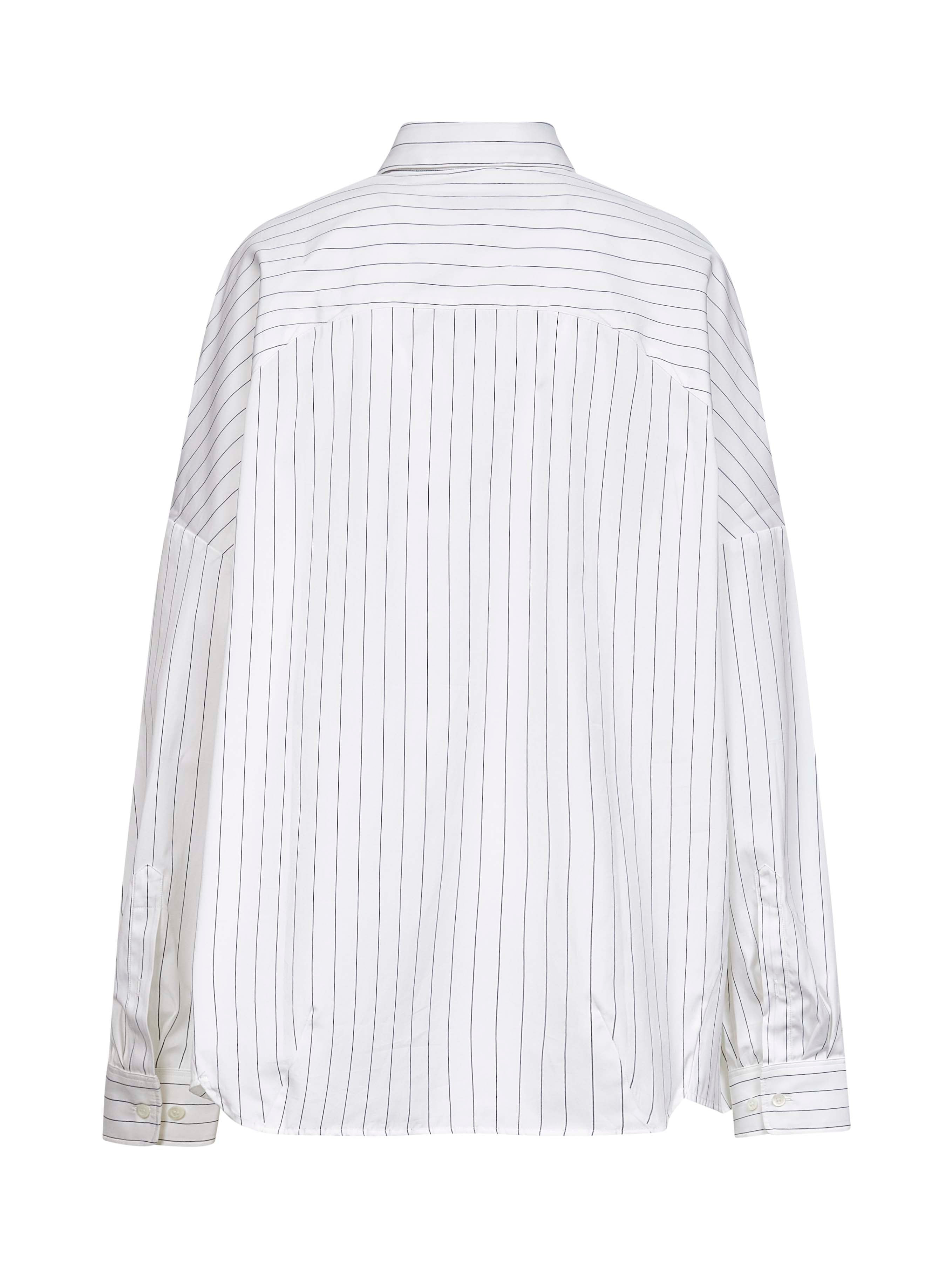 White striped cotton cocoon shirt - 2