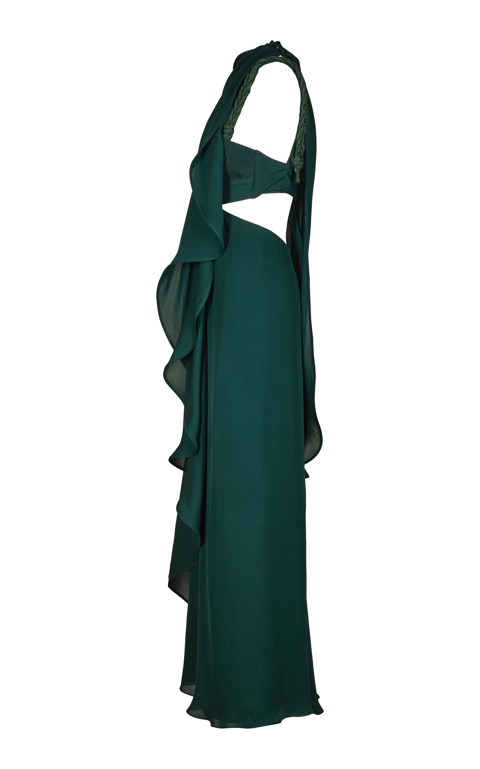 Sea Poem Draped Cutout Maxi Dress green - 8