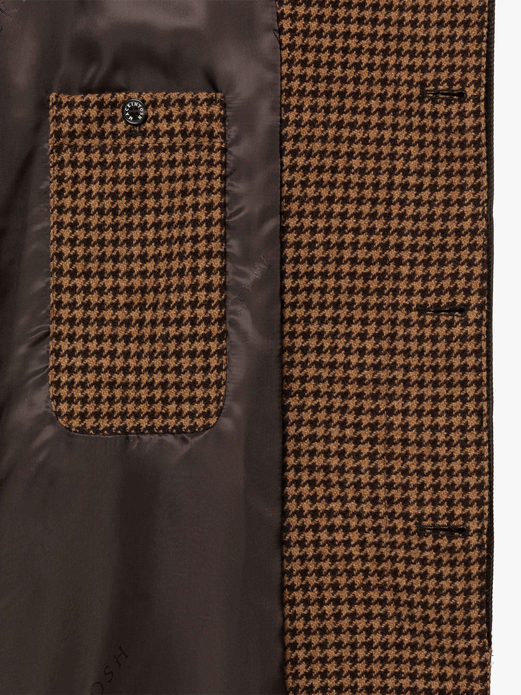 SOHO BROWN HOUNDSTOOTH WOOL OVERCOAT - 6