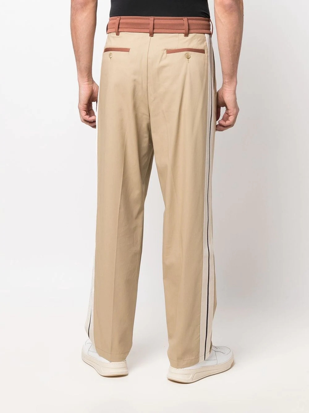 drawstring side stripe track pants - 4