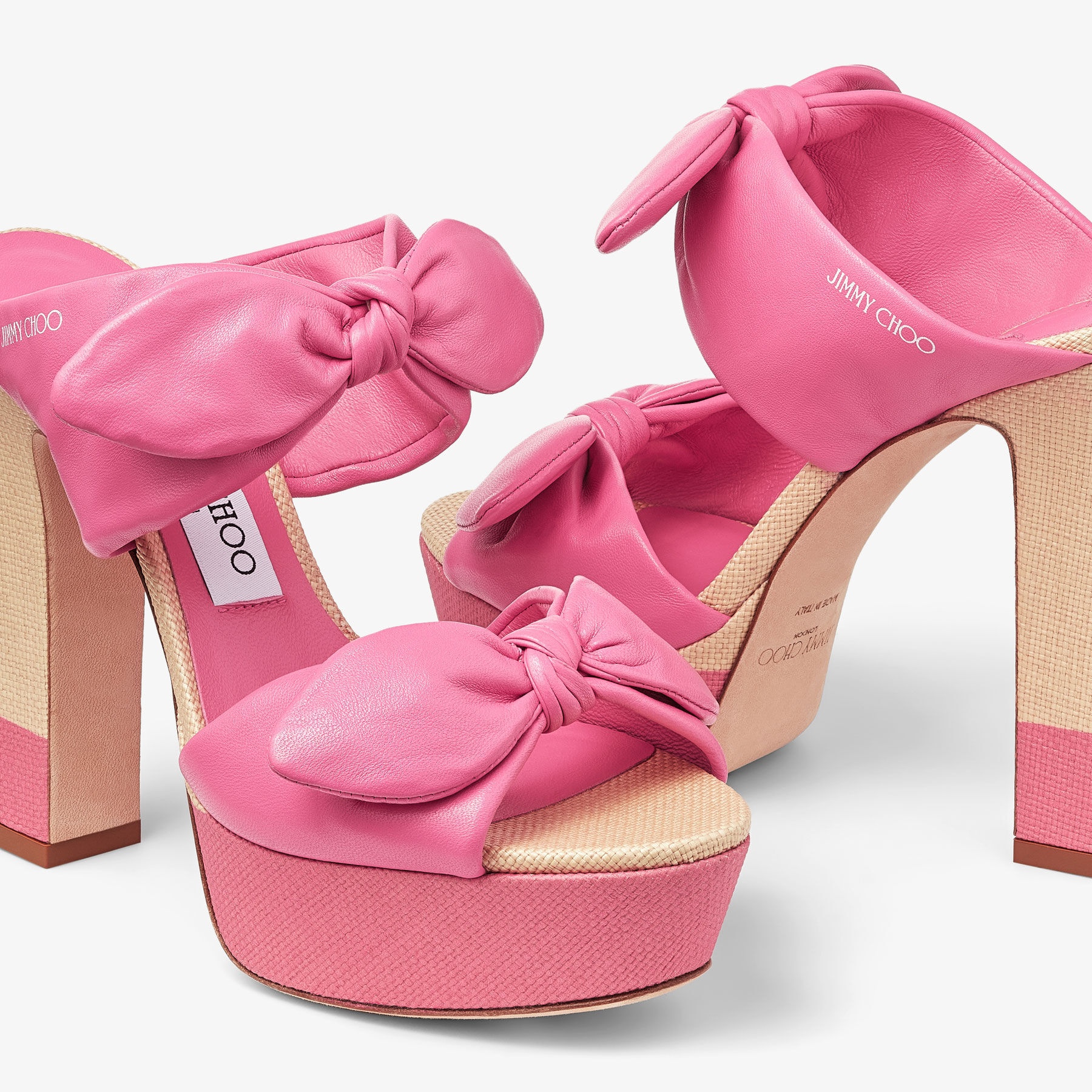 Rua 120
Natural/Candy Pink Raffia and Leather Platform Sandals - 3