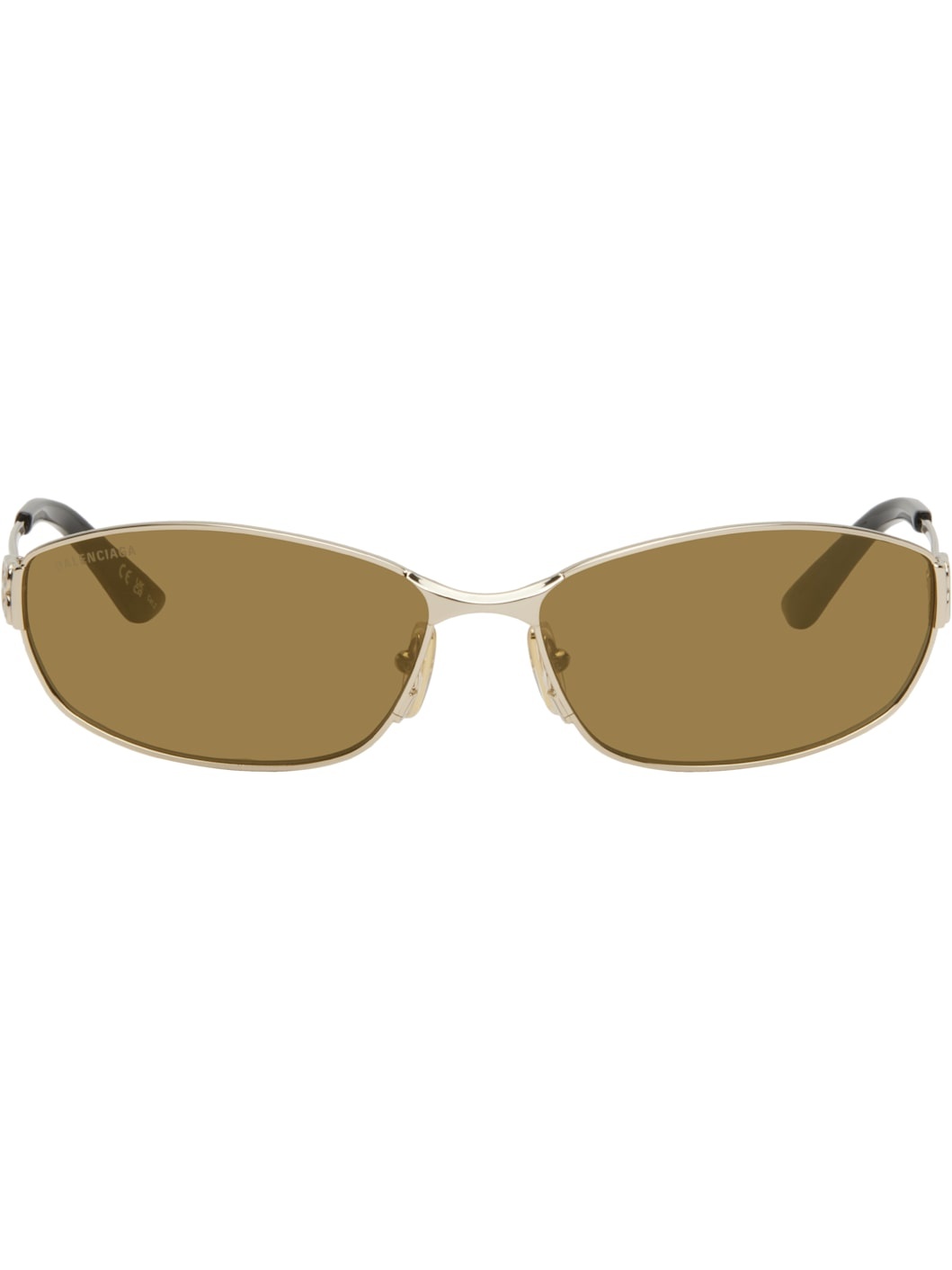 Gold Mercury Rectangular Metal Sunglasses - 1