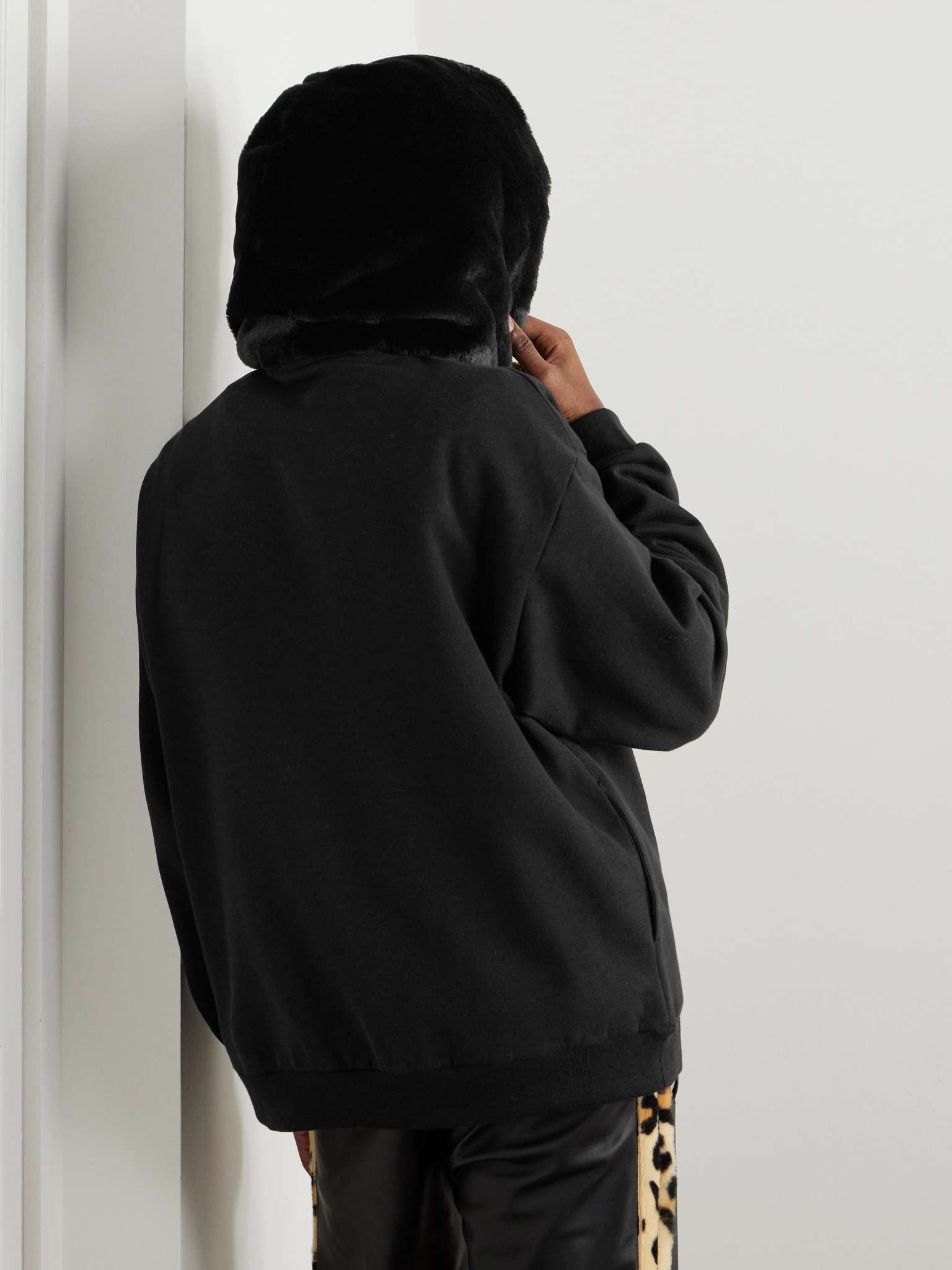 Faux Fur-Trimmed Cotton-Jersey Sweatshirt - 3