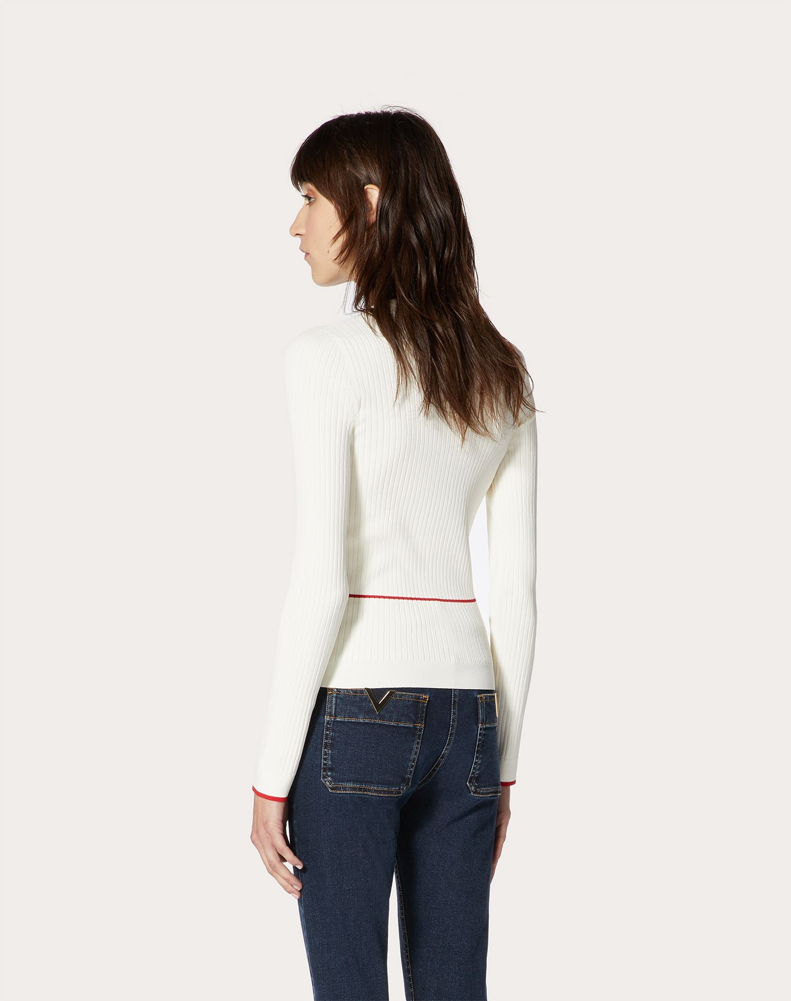 Viscose Sweater with Valentino Signature Embroidery - 4