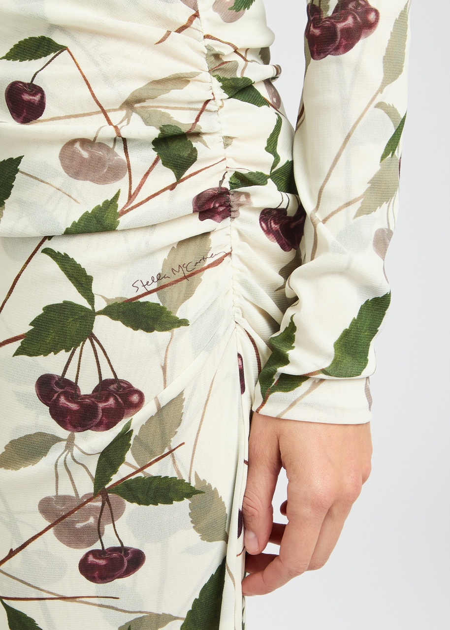 Stella Mccartney Cherry Printed Mesh Midi Skirt - 5