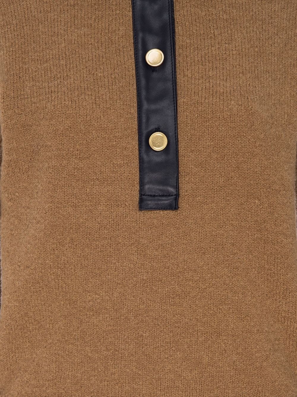 leather-placket henley jumper - 2