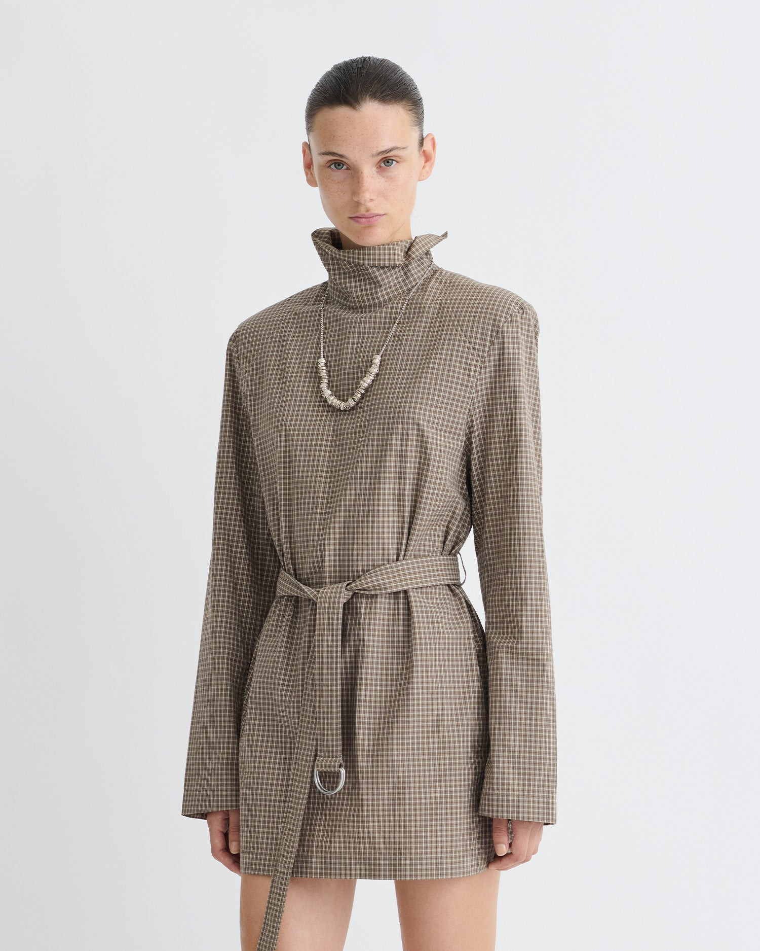 Checked Shirting Mini Dress - 2