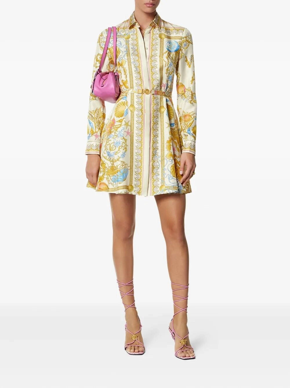 Versace Women Dress `Underwater Barocco Foulard` On Silk Twill - 2