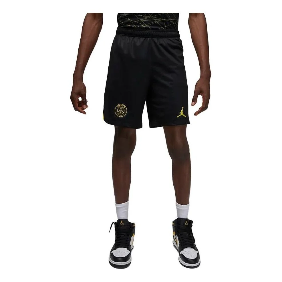 Air Jordan x Paris Saint-Germain 2022/23 Stadium Fourth Dri-FIT Football Shorts 'Black Yellow' DR398 - 1