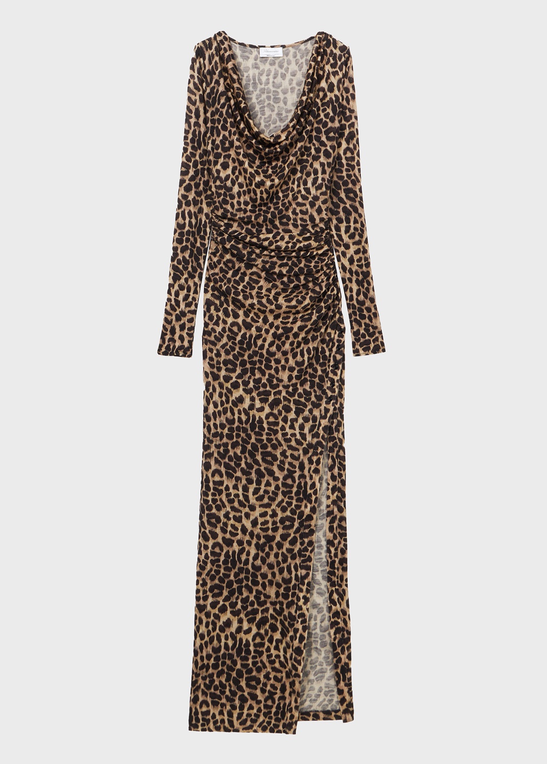 ANIMALIER PRINT LONG DRESS WITH VENT - 4