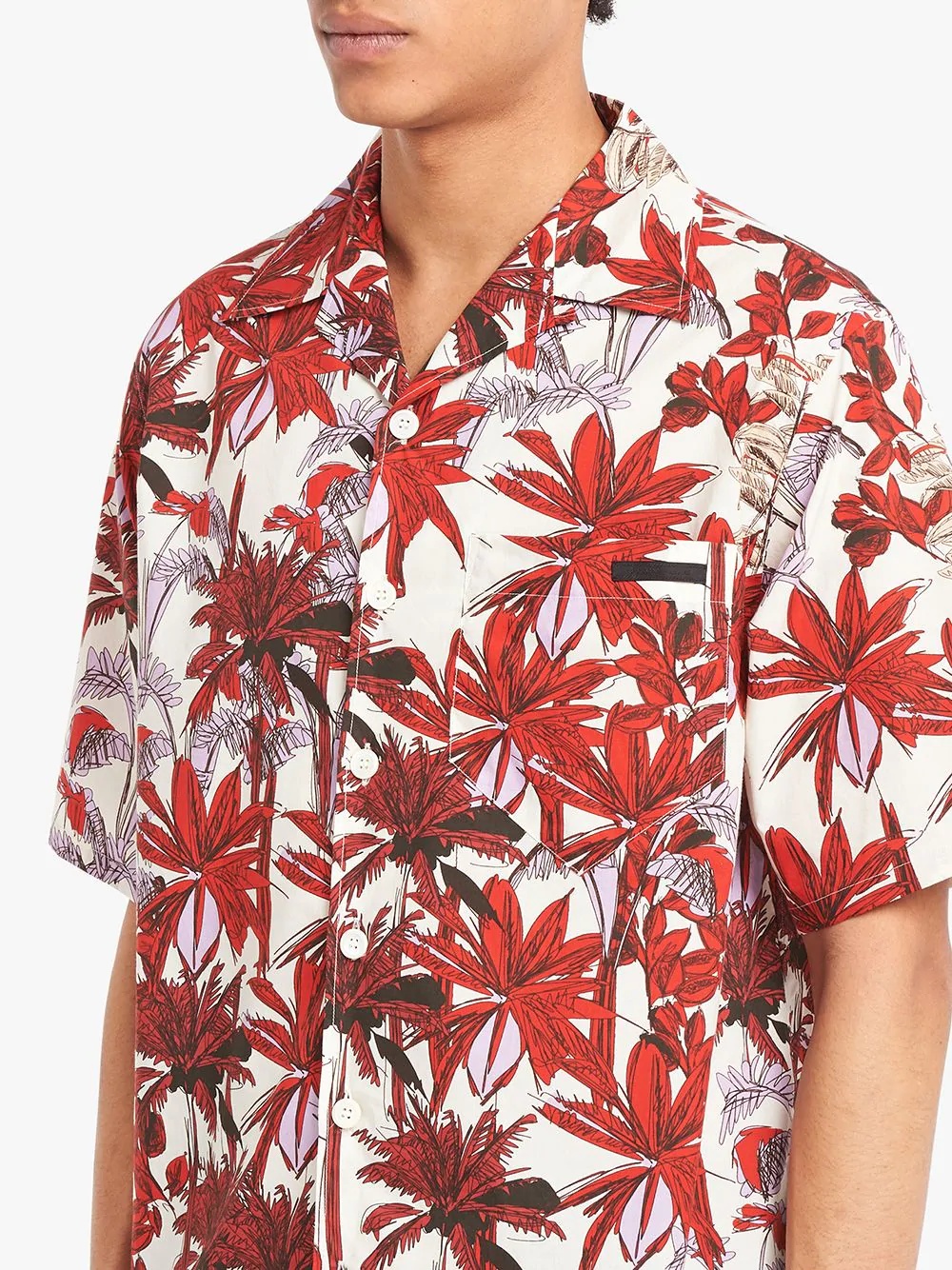 palm tree-printed shirt - 5