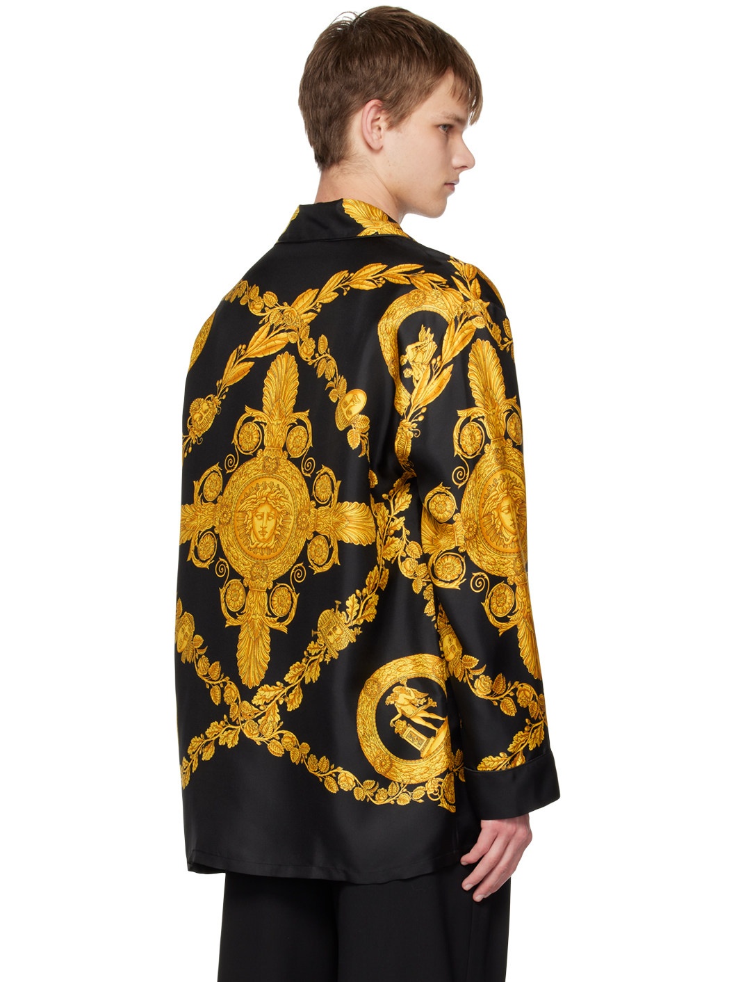 Black Maschera Baroque Pyjama Shirt - 3