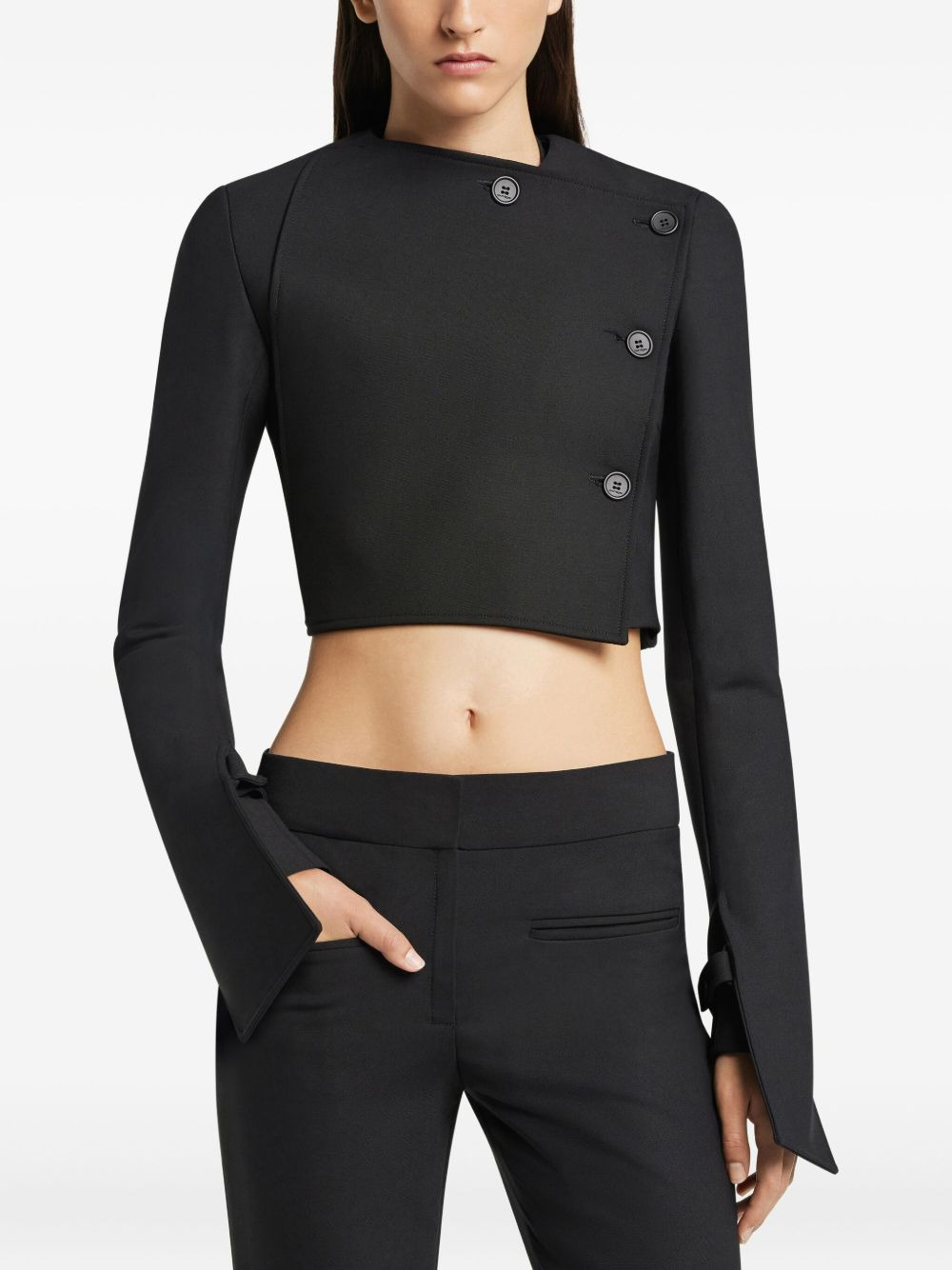oblique buttoned jacket - 5