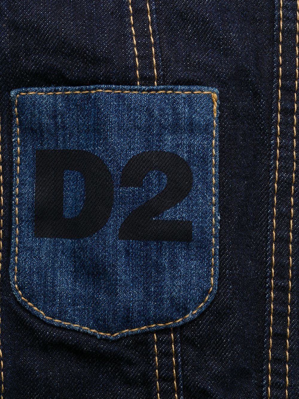 logo patch-work denim jacket - 7