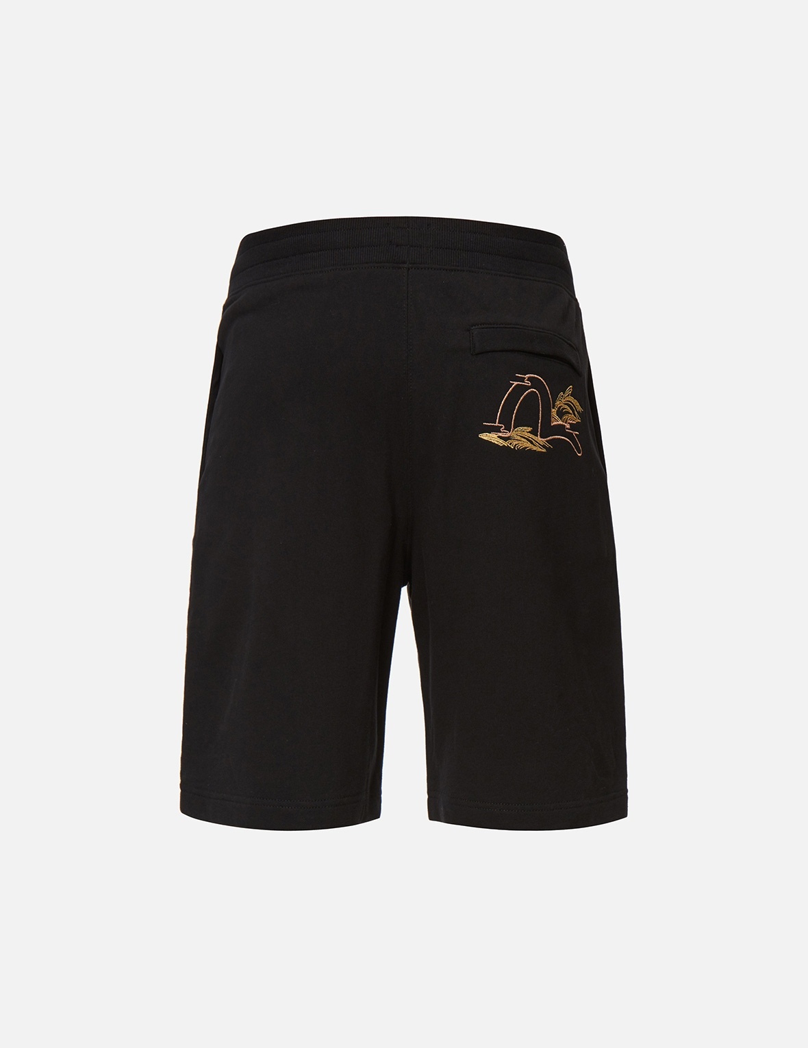 JAPANESE ART SEAGULL EMBROIDERED SWEAT SHORTS - 2