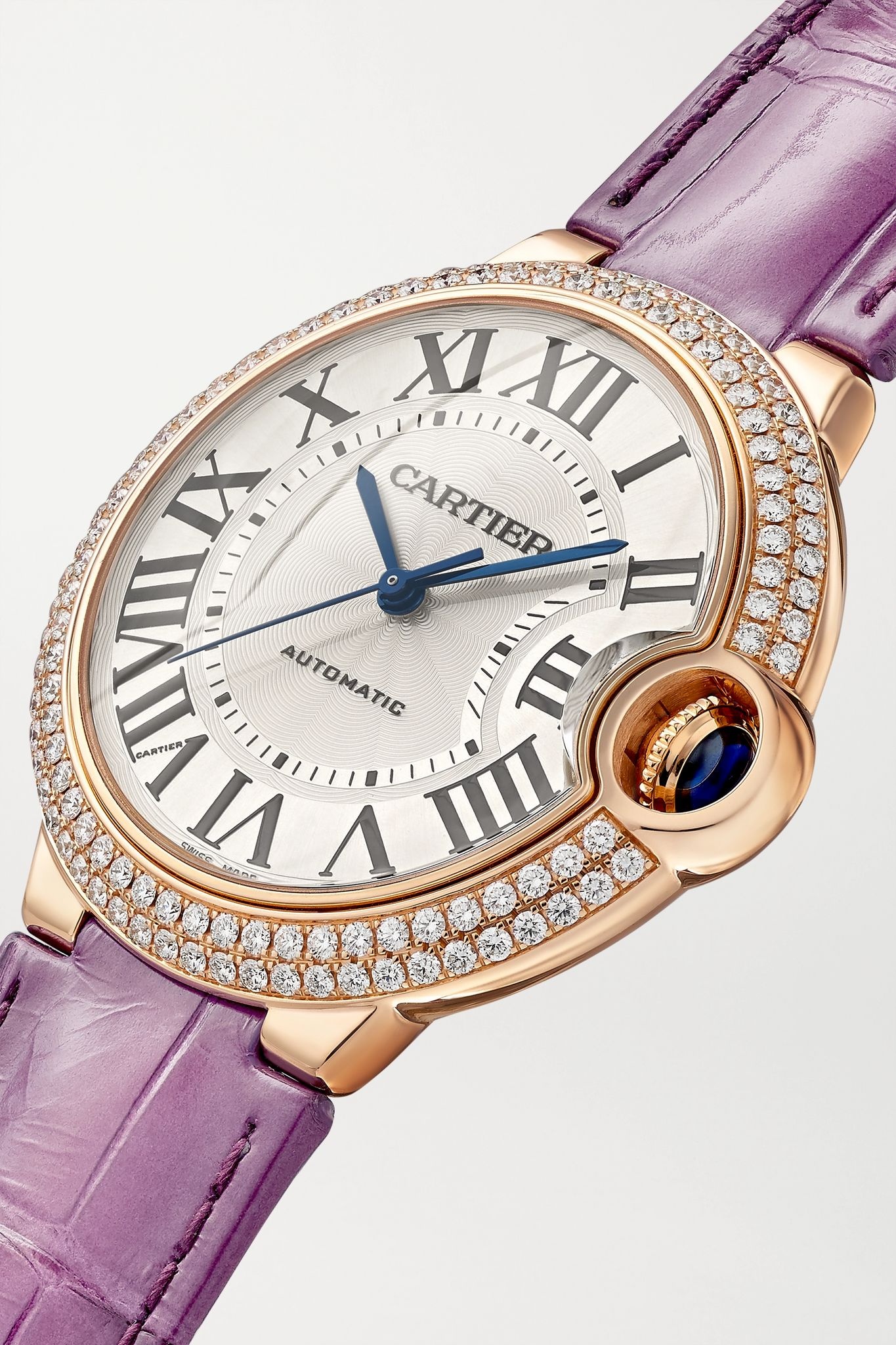 Ballon Bleu de Cartier Automatic 36mm 18-karat pink gold, alligator and diamond watch - 2