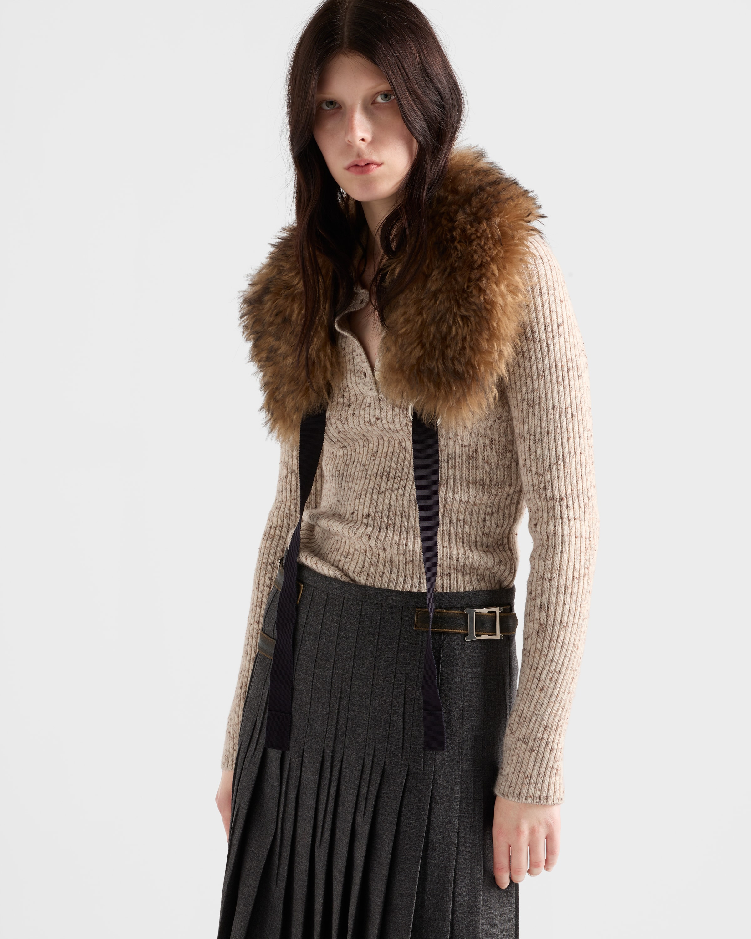 Wool and linen polo sweater - 4