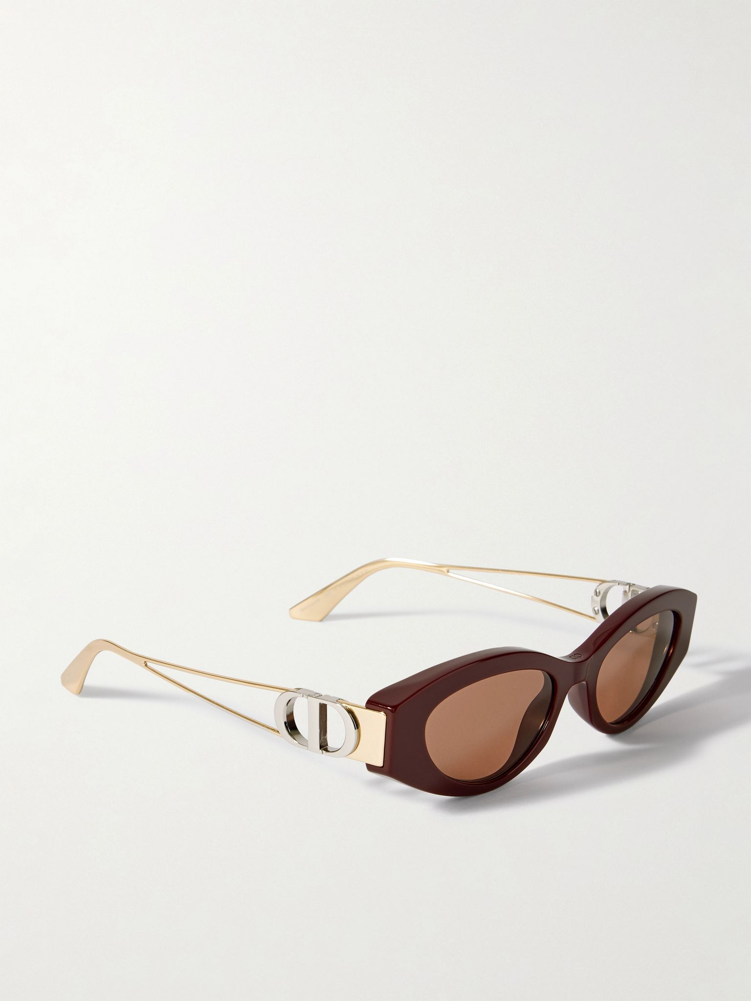 30Montaigne B6I cat-eye acetate and gold- and silver-tone sunglasses Red - 3