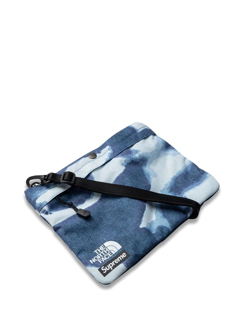 x TNF bleached denim print shoulder Bag 3
