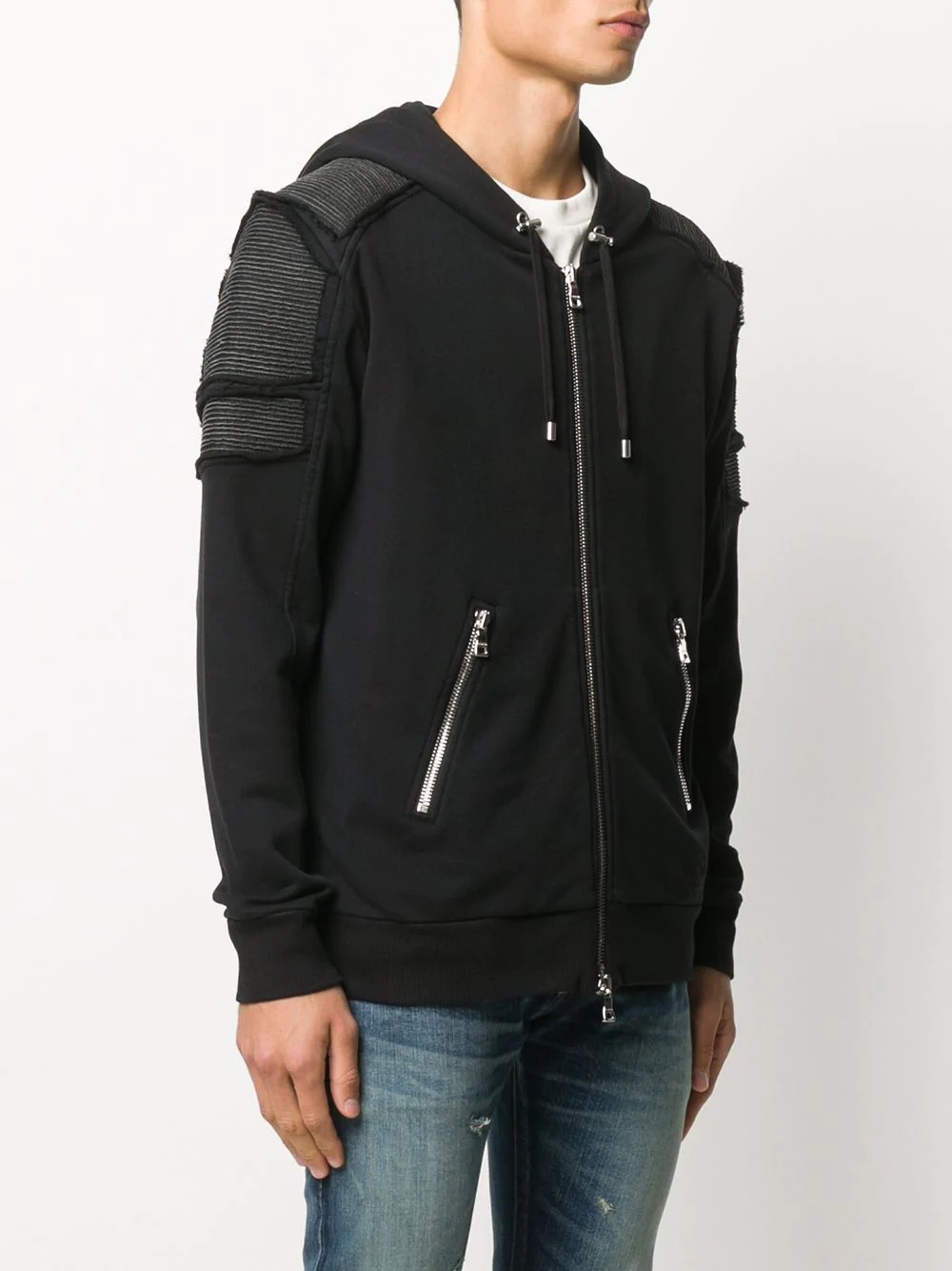 biker hooded zipped jacket - 3