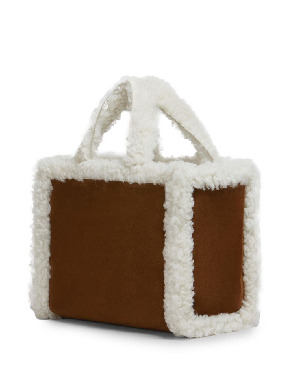 shearling-trim tote bag - 3